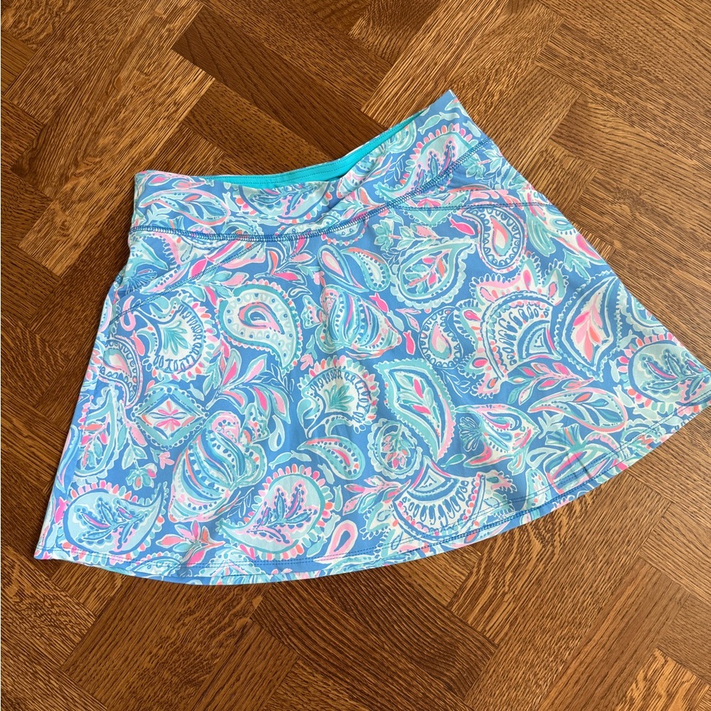 LILLY PULITZER Luxletic Darlene Skort Zanzibar Blue UPF 50 Golf Tennis Sporty 0
